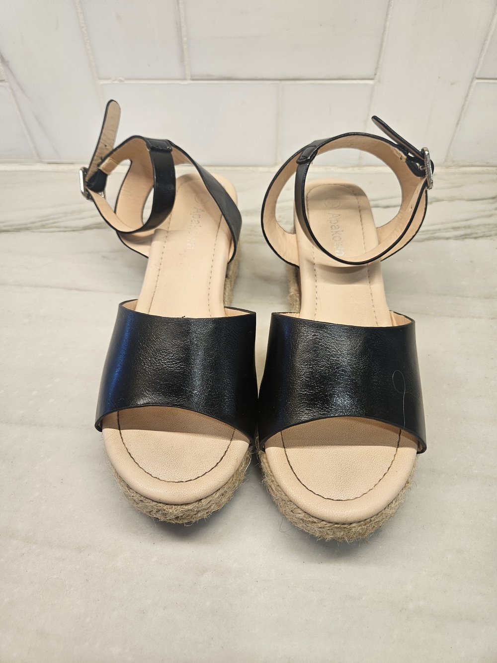 Apakowa Girls Espadrille Flatform Wedge Sandals Big Girls 4